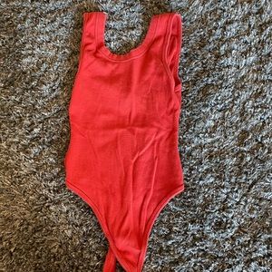 Low back red thong bodysuit (VINTAGE)